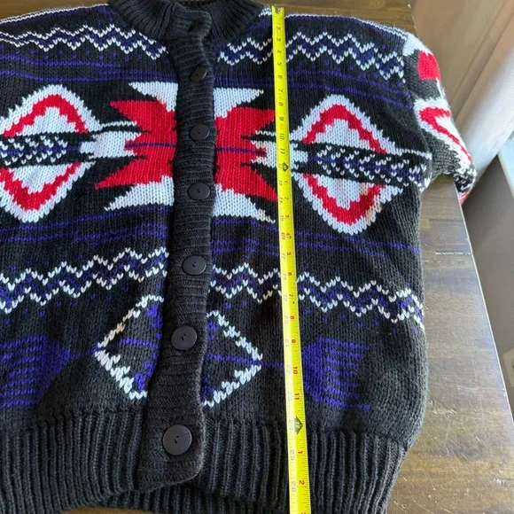 Vintage Y2K Southwest Print Chunky Knit Cardigan - Picture 11 of 12